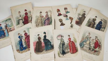 null [Mode]. 31 gravures en couleurs extraites de la Mode illustrée de 1884. Joint :...