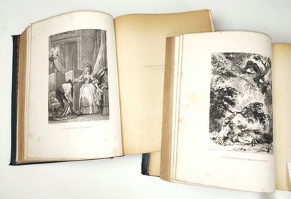 null LA FONTAINE (Jean, de). Contes. Illustrations de FRAGONARD. 2 volumes in-4,...