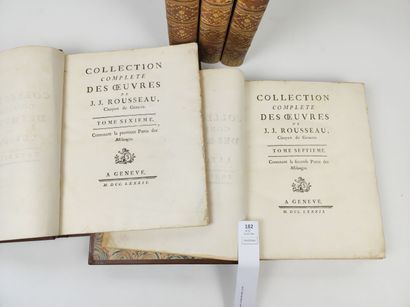 null ROUSSEAU (Jean-Jacques). Mélanges. 5 volumes in-4, pleines reliures postérieures...