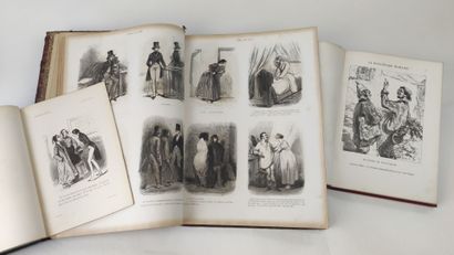 null GAVARNI. Réunion de 3 volumes du XIXe siècle : OEuvres choisies de Gavarni (Hetzel,...
