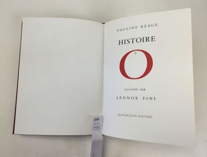 null RÉAGE (Pauline). Histoire d'O illustré par Léonor FINI. Un volume in-4, pleine...