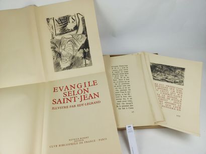 null Evangile selon Saint-Jean illustré par Edy-Legrand. In-4 en feuillets sous chemise...