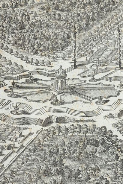 null Franciscus GUARNERIUS
Castle of the city of Cassel and its park 
Engraving in...