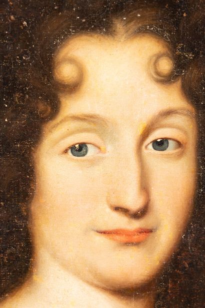 null Ecole française vers 1720
Portrait de femme à la robe de velours 
Huile sur...