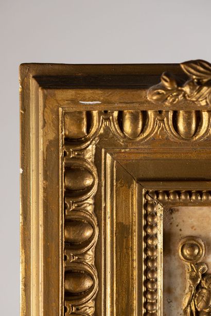 null Trumeau en bois et stuc doré style Louis XVI. 
Epoque Napoléon III.
138 x 74...