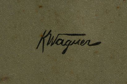 null K WAGNER
Equipage de chasse à courre
Lithographie sur papier
27 x 70 cm
