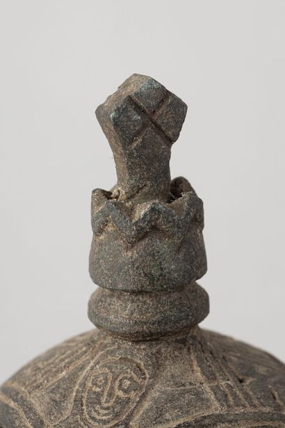 null Ethiopie copte, icône quadriptyque en pierre gravée et sculpté.
Vers 1880.
H...