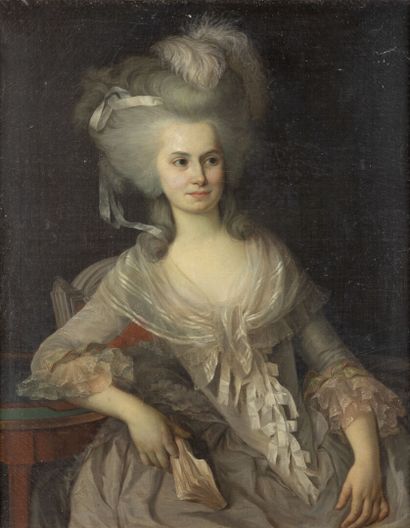 null Ecole française vers 1770
Portrait de mademoiselle de la Seygne de Saint Georges...