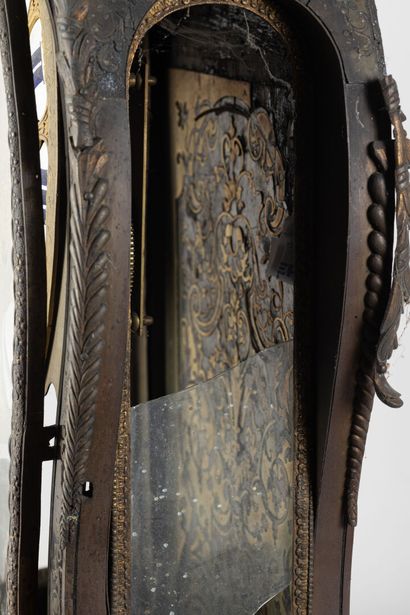 null Cartel violonné and its console in marquetry Boulle tortoiseshell and brass...