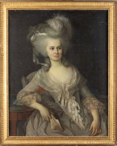 Ecole française vers 1770
Portrait de mademoiselle...