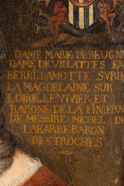 null Ecole française vers 1680
Dame à la robe rouge pour une inscription : Marie...