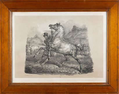 null After Carle VERNET
Horse 
Lithograph by Turgis
40 x 55 cm (at sight)
Frame in...