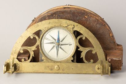 null Graduated gilt bronze graphometer, decorated with openwork foliage and seeds....
