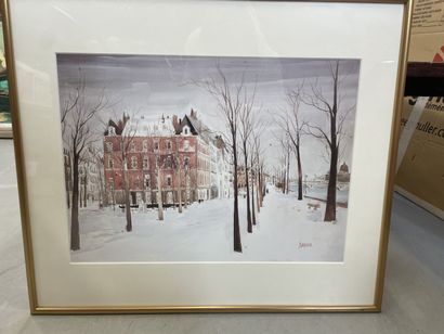 null Georges DAMIN
Les quais du Rhône sous la neige
Aquarelle
32 x 44 cm