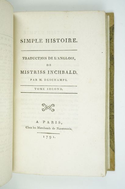 null INCHBALD (Mistriss) : Simple histoire. Traduction de l'anglois par M. Deschamps....