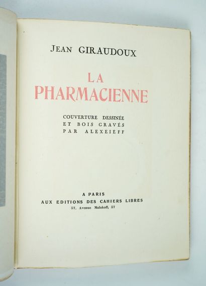 null GIRAUDOUX (Jean) : La Pharmacienne. Couverture dessinée et bois gravés par ALEXEIEFF....