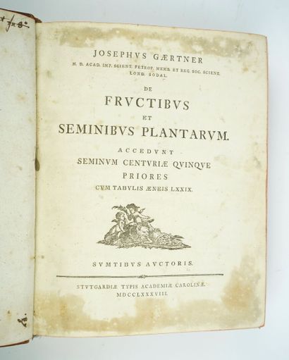 null GRTNER (Josephus): De Fructibus et Seminubus plantarum accedunt seminum centuri...