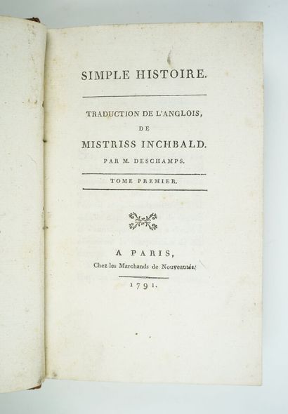 null INCHBALD (Mistriss) : Simple histoire. Traduction de l'anglois par M. Deschamps....