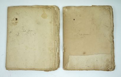 null Rare HERBARY of the 18th century. 

Four notebooks of 24 by 31 cm, made of reused...