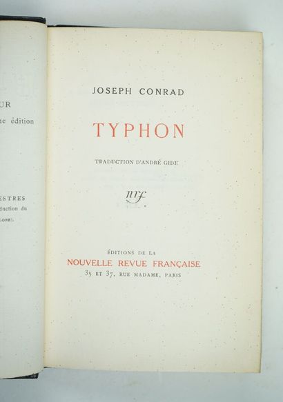 null CONRAD (Joseph) : Typhon. Traduction d'André GIDE. Paris, Nouvelle Revue Française,...