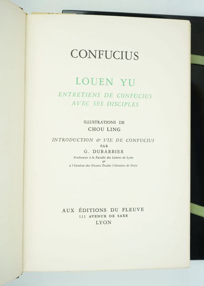 null CONFUCIUS : Louen Yu Entretiens de Confucius avec des disciples. Illustrations...