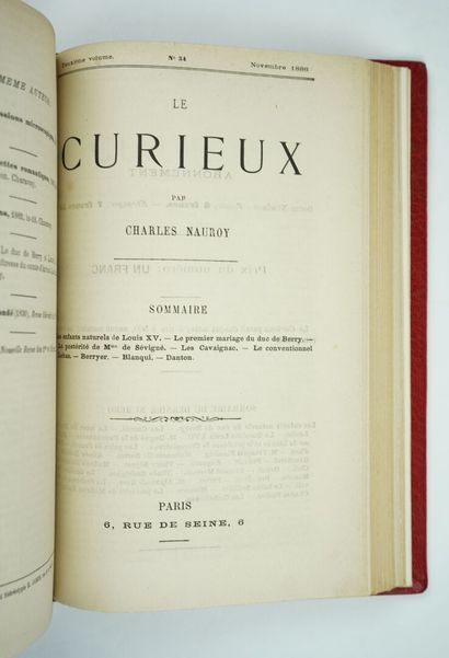 null NAUROY (Charles) : Le Curieux. Paris, Librairie de Saint-Jorre, 1883-1888. 2...