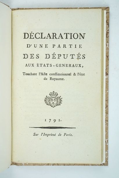 null [Contre-Révolution] Déclaration d'une partie des députés aux États-Généraux,...