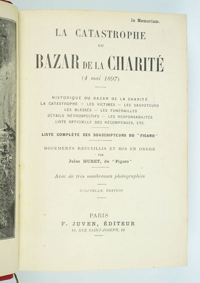 null [Bazar de la Charité] Recueil factice de deux ouvrages sur la catastrophe du...