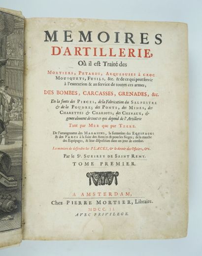 null SURIREY DE SAINT-RÉMY (Pierre de) : Mémoires d'Artillerie. Où il est traité...