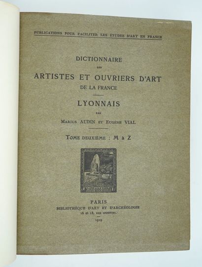 null AUDIN (Marius) et VIAL (Eugène) : Dictionnaire des artistes et ouvriers d'art...