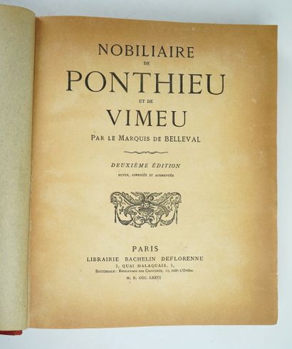 null BELLEVAL (Marquis René de) : Nobiliaire de Ponthieu et de Vimeu. Deuxième édition...