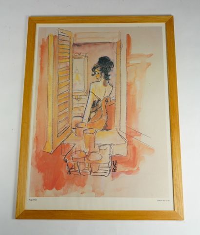 null Hugo PRATT : two framed color posters.

Corto MALTESE smoking standing (published...