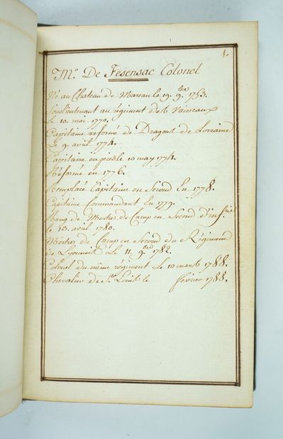 null [manuscrit] Services de messieurs les Officiers du régiment de Lyonnois. Un...