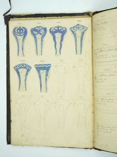 null [manuscrit] Registre manuscrit de modèles de peignes, de la Fabrique de Félix...