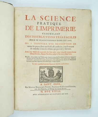 null [FERTEL (Martin Dominique)] : La science pratique de l'imprimerie. Contenant...