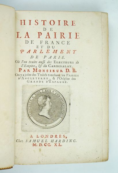 null [LE LABOUREUR (Jean): Histoire de la pairie de France et du Parlement de Paris,...