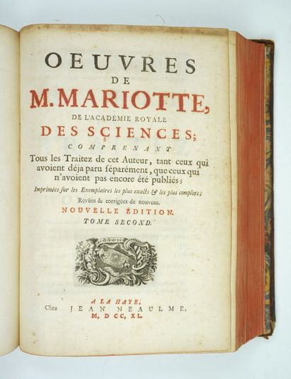 null MARIOTTE (Edme) : OEuvres de M. Mariotte de l'académie royale des sciences,...