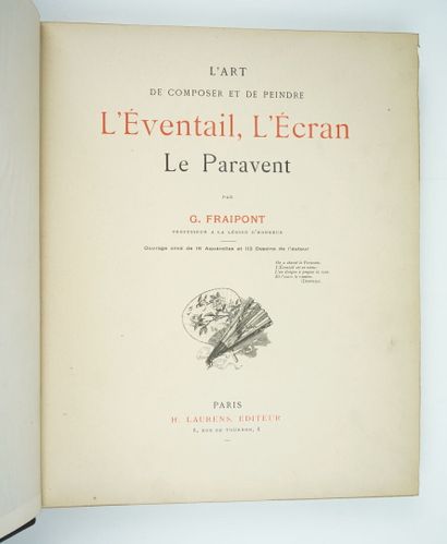 null FRAIPONT (Gustave) : l'Art de composer et de peindre l'Eventail, l'Ecran le...