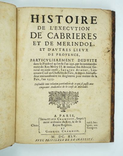 null [AUBERY (Jacques): History of the execution of Cabrieres and Merindol, and other...