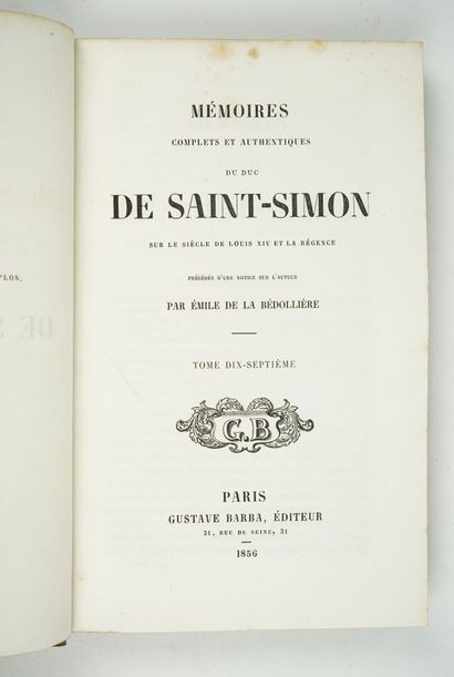 null SAINT-SIMON (Louis de ROUVROY, Duc de) : Mémoires complets et authentiques sur...
