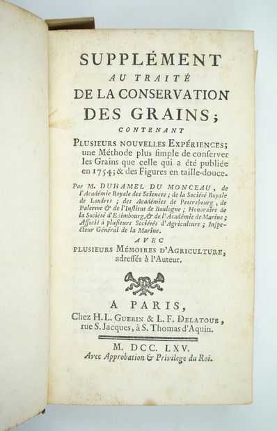 null DUHAMEL du MONCEAU (Henri Louis) : Traité de la conservation des grains, et...