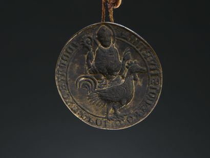 null Bronze episcopal seal matrix.
Medieval period.