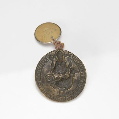 Bronze episcopal seal matrix.
Medieval p...