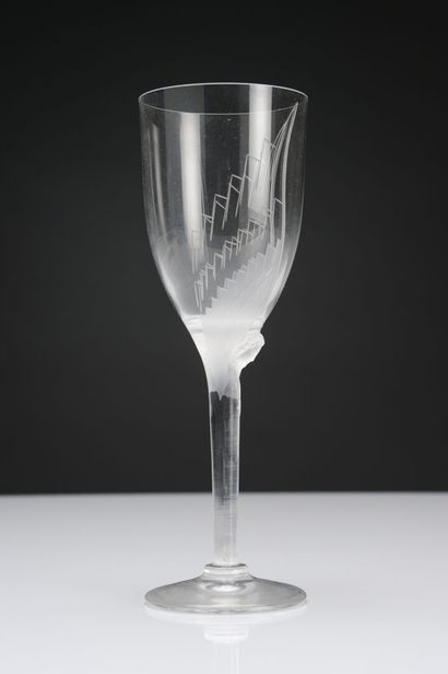 null Marc LALIQUE 
Suite of six champagne glasses Le Sourire de REIMS
 
H : 20.5...