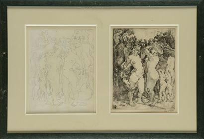 Louis MASSON 
Engraving and pencil drawing
25...