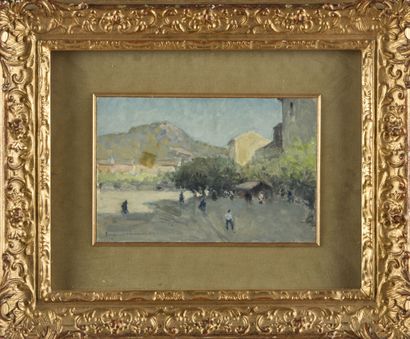 null Henry Maurice CAHOURS (1889-1974)
Square in Castelanne
Oil on cardboard 
Signed...