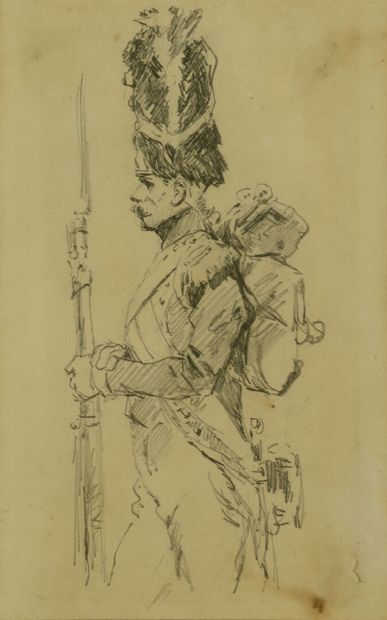 null Edouard Jean Baptiste DETAILLE (1848-1912) Attributed to 
Soldier with a Bayonet...