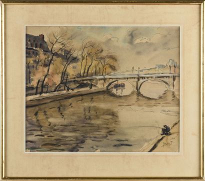 null Philippe-Charles BURNOT(1877-1956)
View of Paris
Watercolor and gouache on paper
35...