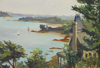 null Paul NERI (1910-1965) 
The point of the Vicomté in Dinard
Oil on canvas 
Signed...