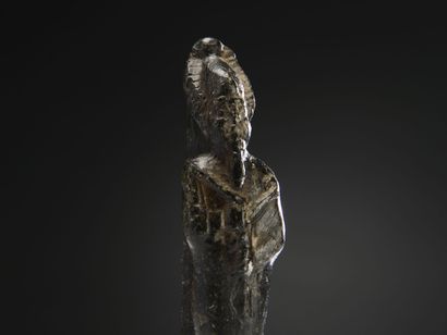 null Statuette of mummiform Osiris standing, wearing the scepter and flagellum, and...